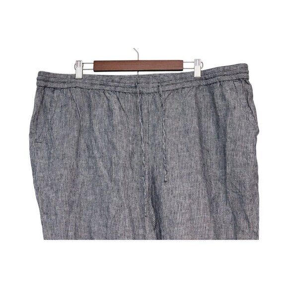 Talbots Pull On Pants Size 22W Petite 100% Linen Wide Leg Elastic Waist Beach - Picture 2 of 13